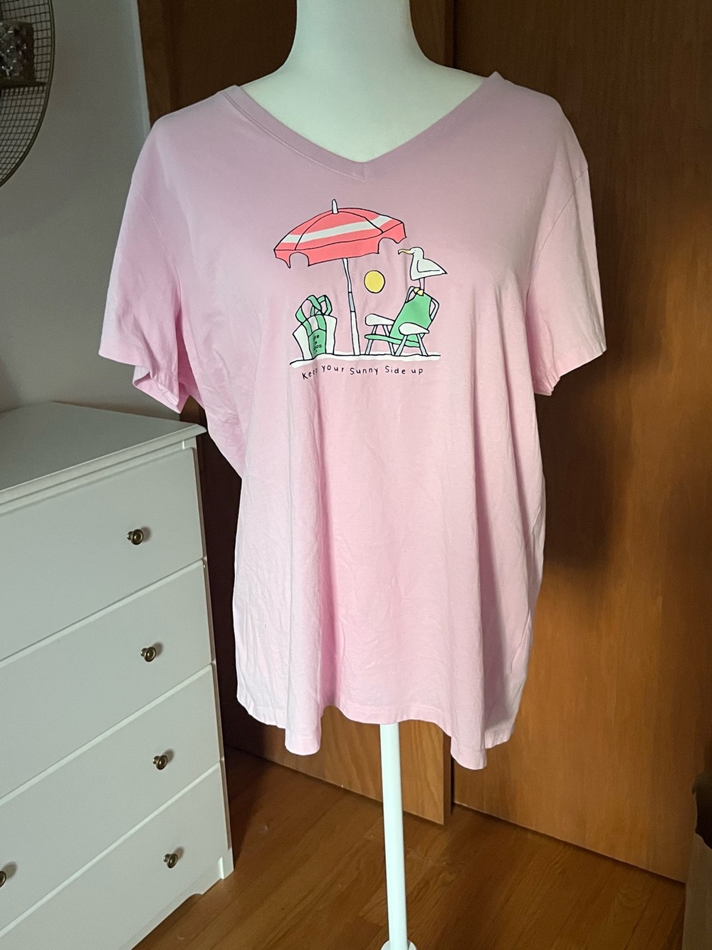 Life Is Good Womens XL Pink Crusher-Lite V-Neck Te
